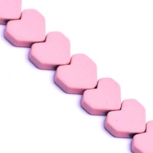 Hematita Corazon Rosa 8mm (1 tira)
