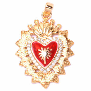654-02 Micropave Dije Sagrado Corazon 26mm Dorado (1 pza)