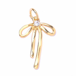 Chapa Oro Dije Moño 18mm (1 pza)