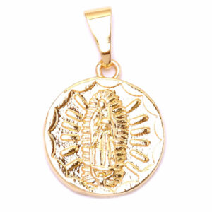 Chapa de Oro Medalla Virgen de Gpe 15mm (1 pza)