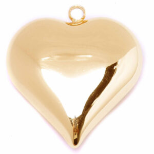 Acero Dije Corazon Inflado 30mm Dorado (1 pza)