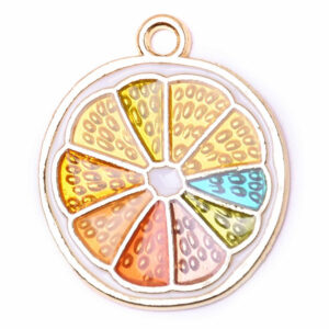 64 Esmalte Dije Rebanada Naranja 20mm (1 pza)