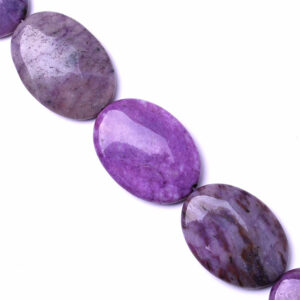 64-206 Lepidolite Oval 35mm - 37cm aprox (1 tira)