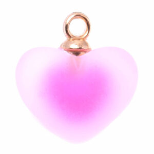 Acrlico Ice- Dije Corazon 15mm Fiusha  (1 pza)