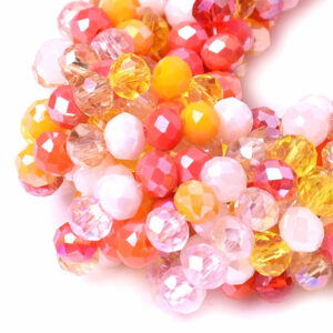 15 Cristal Rondel 4x6mm  Mix Amarillo/Naranja 45cm aprox (1 tira)