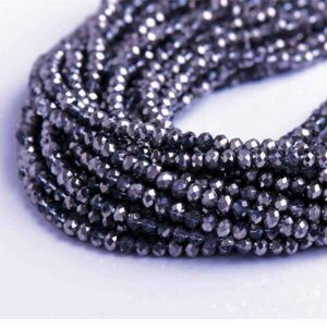 Cristal Rondel Fac.Hilo Largo 10mm C031-Humo/Plata (1 tira)