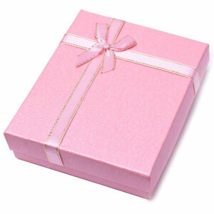 Caja Regalo C/Moño Collar 11x13x3cm Rosa (1 pza)