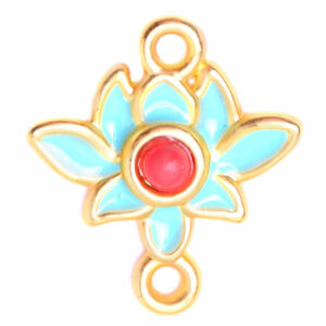 05 Separador Loto Rojo-Aqua 12mm Dorado (1 pza)