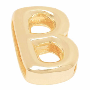 Chapa Oro Letra Transversal Inflada B - 14mm (1 pza)