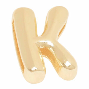 Chapa Oro Letra Transversal Inflada K - 14mm (1 pza)
