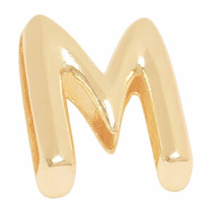 Chapa Oro Letra Transversal Inflada M - 14mm (1 pza)