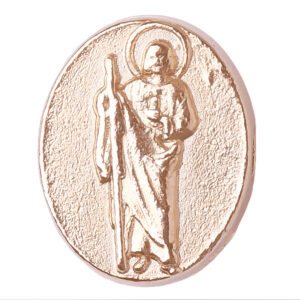 CME Chapa de Oro 18K Medalla San Judas Oval 10mm (2 pza)