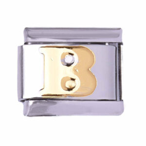Acero Charm Italiano Letra B - 9mm  (1 pza)