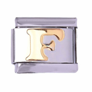 Acero Charm Italiano Letra F - 9mm  (1 pza)