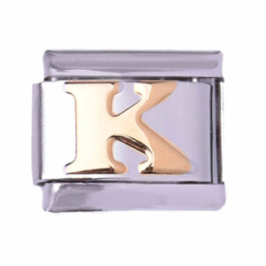 Acero Charm Italiano Letra K - 9mm  (1 pza)