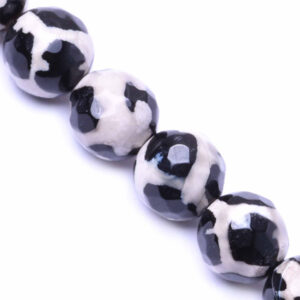 Agata Black Spot Bola 10mm (1 Tira)