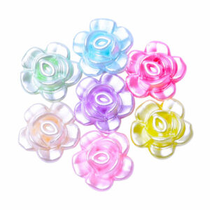 01 Acrilico Cuenta  Flor Rosa 12mm Mix (10 grm)