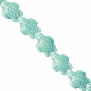 Ceramica Cuenta Tortuga Verde Menta 19mm- 17cm aprox (1 tira)
