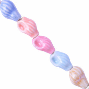 Ceramica Cuenta Concha Mix Pastel 15mm- 18cm aprox (1 tira)