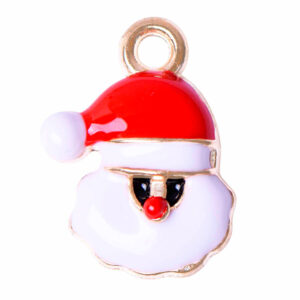 Esmalte Navidad Dije Cara Santa Claus  15mm (1 pza)