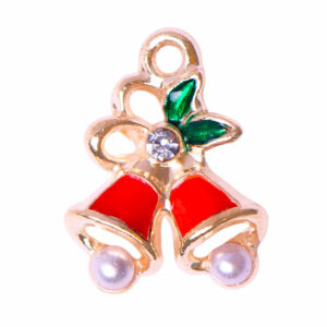 Esmalte Navidad Dije Campanas c/Perlas 15mm (1 pza)