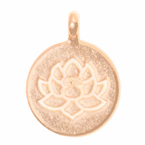CDL Chapa Oro Dije Circulo Flor Loto 15mm (1 pza)
