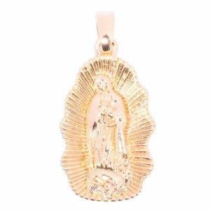 Chapa Oro Medalla Virgen Guadalupe Ovalada 20mm (1 pza)