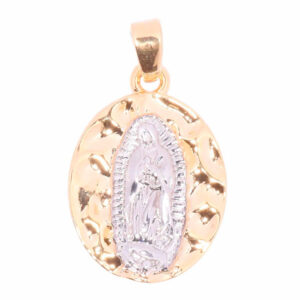 Chapa Oro Medalla Virgen Gpe Dorada/Plateado 16mm (1 pza)