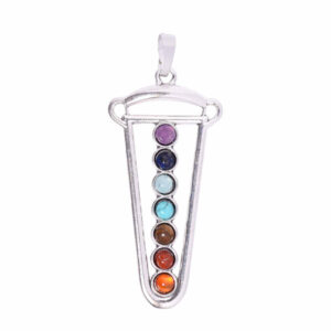 D. Pewter PA Dije 7 Chakras Pendulo 50mm (1 pza)