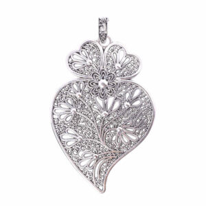 D. Pewter PA Dije Corazon Filigrana 83mm (1 pza)