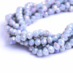 Cristal Rondel Fac. 8mm D-65 Gris/Morado AB 41cm aprox.  (1 tira)