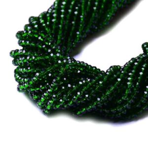 Cristal Rondel Fac. 8mm E-020 Verde Bandera 40cm aprox.  (1 tira)