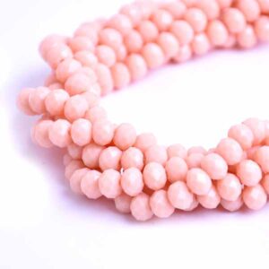 Cristal Rondel Fac. 8mm E-068 Melon Obs. Mate- 41cm aprox (1 tira)