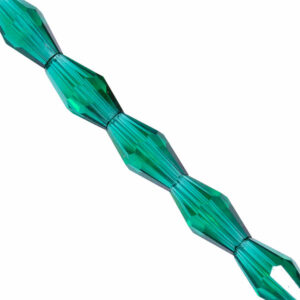 Cristal Gota Bicono Fac 6x12mm C18-Esmeralda- 30cm aprox (1 tira)