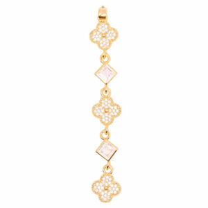 Micropave #3 Dije  Trebol/Tiangulo 6cm Dorado (1 pza)