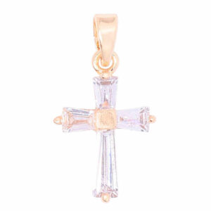Micropave Dije Cruz Zirconias Cristal 15mm (1 pza)