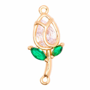 Chapa Oro separador Tulipan Cristal 20mm (1 pza)