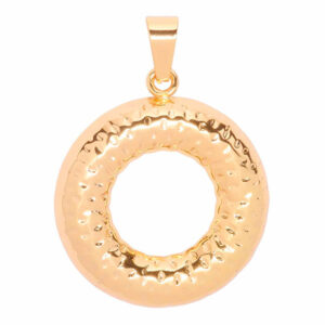 Acero Dije Circulo 25mm Dorado (1 pza)