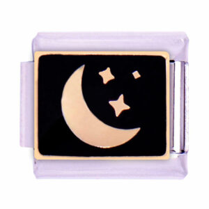 Acero Charm Italiano Luna Estrellas 9mm  Acero (1 pza)