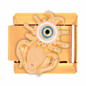 Acero Charm Italiano Ojo Pulpo 9mm Dorado (1 pza)