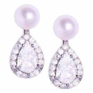 Perla Cultivada Arete Gota 10mm/ Bola 5mm (1 par)