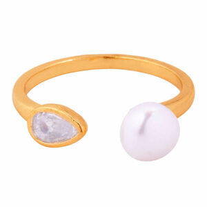Perla Cultivada Anillo Gota ajustable (1 pza)