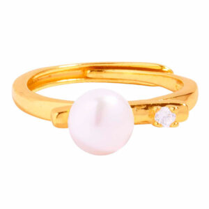 Perla Cultivada Anillo Linea con Billante ajustable (1 pza)