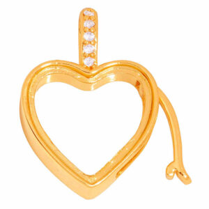 Micropave Relicario Corazon con Cristal 25mm Dorado (1 pza)