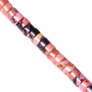 06 Rhodonita Linea Negra Heishe 2x4mm-38cm aprox (1 tira)