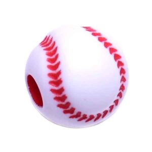 Acril. Cuenta Balón Baseball 11mm (10 pza)