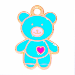 Esmalte Dije Oso Corazon Azul 18mm (1 pza)