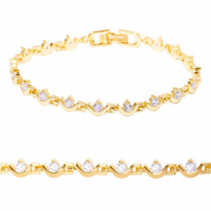 Micropave Pulsera Luna con Zirconia 18cm Dorado (1 pza)