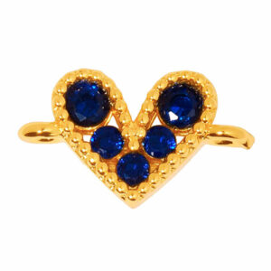 Micropave Sep. Corazon Azul Marino 8mm Dorado (1 pza)