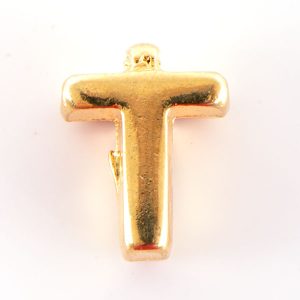 Chapa Oro Dije Inicial T 9-10mm (1 pza)